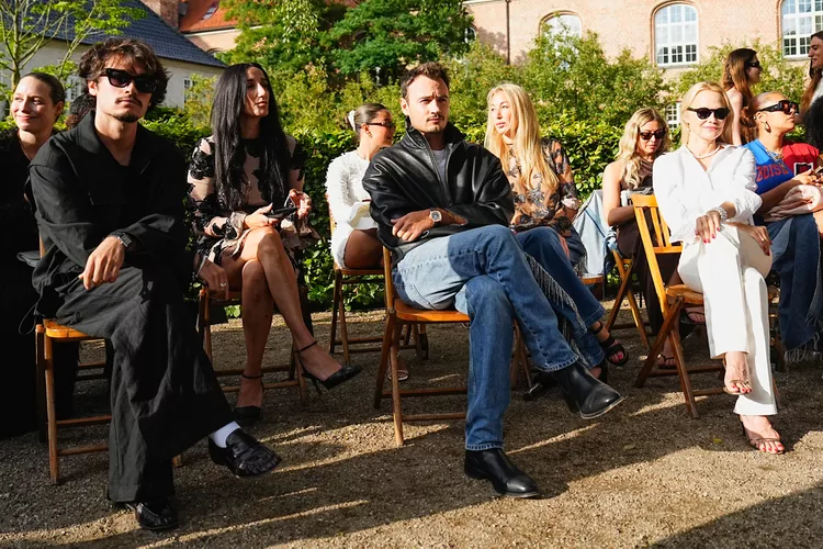 Dylan Lee Jagger, Pamela Anderson and Brandon Thomas Lee on August 8, 2024 in Copenhagen, Denmark. Photo: Martin Sylvest Andersen/Getty